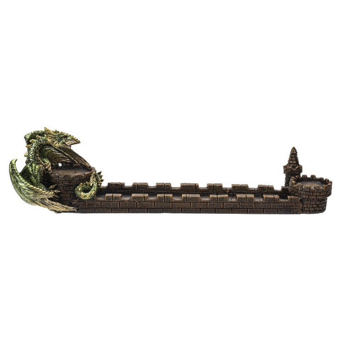 Botega Exclusive Dragon Castle Wall Stick Incense Burner with 2 Tealight Holders 11” Long