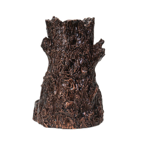 Greenman Backflow Cone Incense Burner Holder Resin Figurine (Wood)