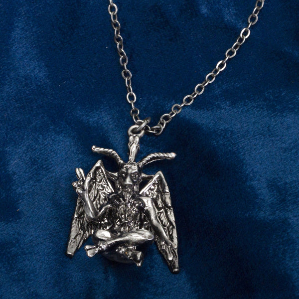 BOTEGA EXCLUSIVE Baphomet Figurine Satanic Pagan Demon Occult Goat of Mendes Statue Necklace