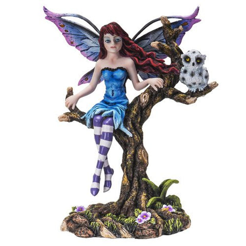 Fairyland Winged Fairy with Owl Resin Figurine