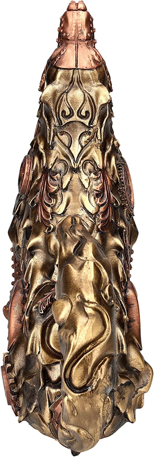 Steampunk Wolf Howling Resin Figurine Statue