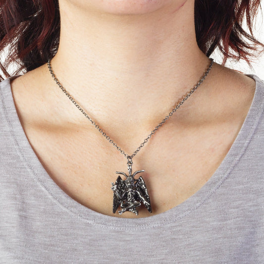 BOTEGA EXCLUSIVE Baphomet Figurine Satanic Pagan Demon Occult Goat of Mendes Statue Necklace