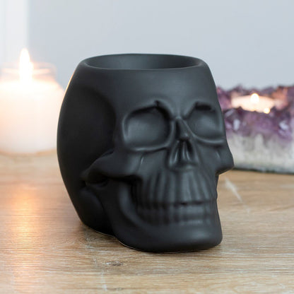 Pacific Giftware White Skull Aromatherapy Oil Burner Wax Warmer Tealight Holder