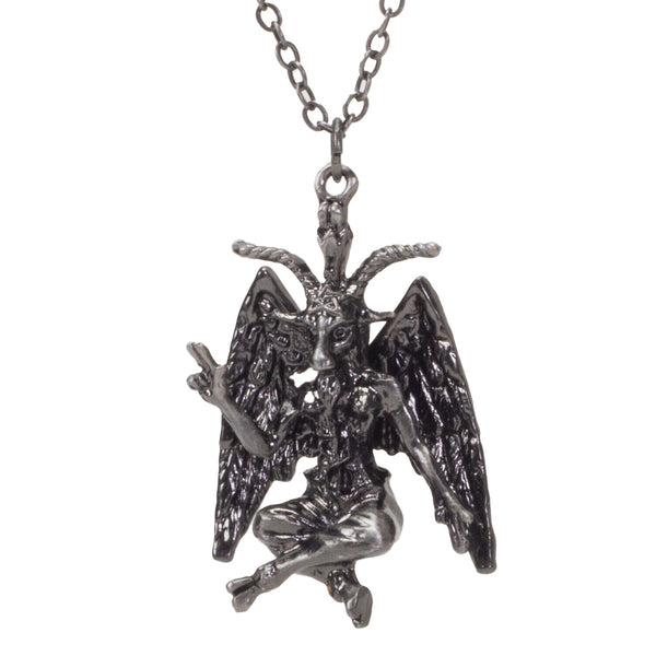 BOTEGA EXCLUSIVE Baphomet Figurine Satanic Pagan Demon Occult Goat of Mendes Statue Necklace