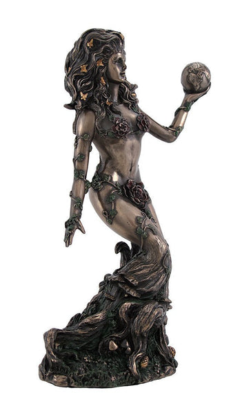 Bronzed Earth Mother Goddess Gaia Statue