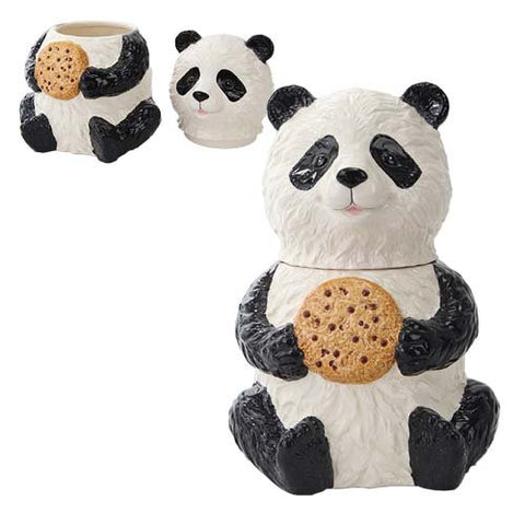 Pacific Trading Chinese Panda Cookie Jar Ceramic Kitchen Accessory, Black and White