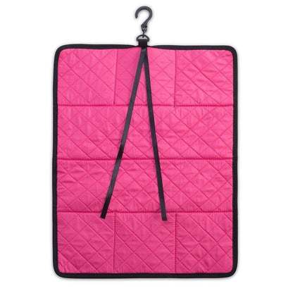 Quilted Shoulder Beauty Bag With Brush Storage Pocket Ideal for Cosmetic Bottles Brushes (Grey)