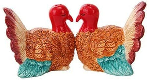 Botega Exclusive Magnetic Turkey Salt and Pepper Shakers Ceramic Tabletop Decor Kitchen Accent