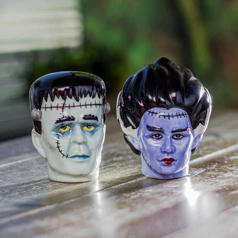 Frankenstein Bust Ceramic Food Salt and Pepper Shakers