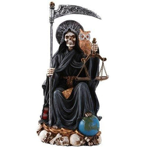 Santa Muerte Saint of Holy Death Seated Religious Statue 9 Inch