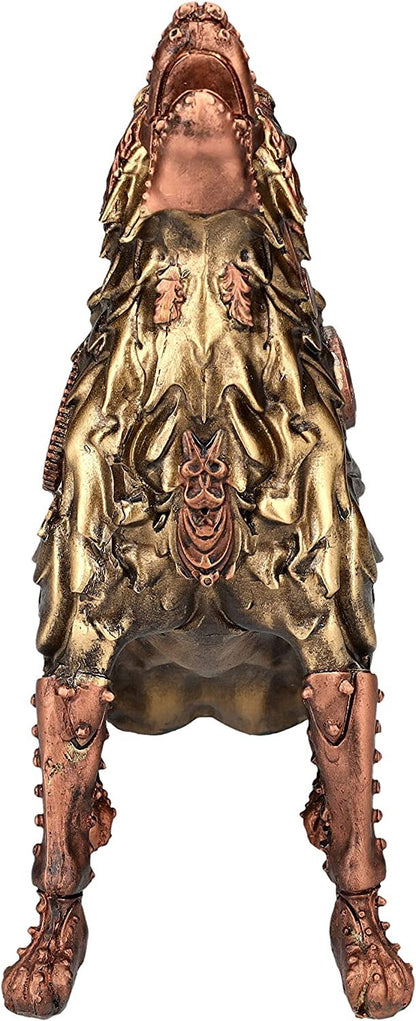 Steampunk Wolf Howling Resin Figurine Statue