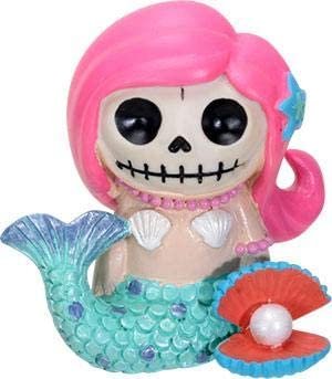 SUMMIT COLLECTION Furrybones Ariel Signature Skeleton in Mermaid Costume Beside Clam with Pearl