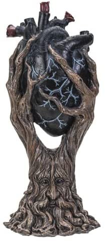 Botega Exclusive Black Heart Tree with Greenman Trunk Statue Figurine 13.19” Tall