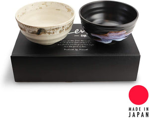 Made in Japan 5" Traditional Earthtone Japanese Zen Bowl Set Multi Purpose Tableware Soup Udon Noodles Bowl Set of 2