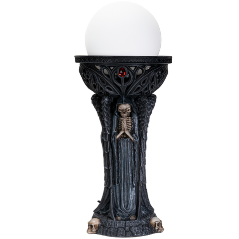 Gothic Fallen Angel of Death Demonic Satan Worshiper Round Orb Table Lamp Decorative Accent