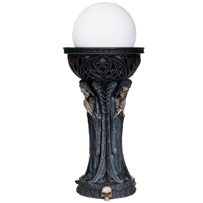 Gothic Fallen Angel of Death Demonic Satan Worshiper Round Orb Table Lamp Decorative Accent