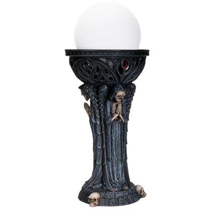Gothic Fallen Angel of Death Demonic Satan Worshiper Round Orb Table Lamp Decorative Accent