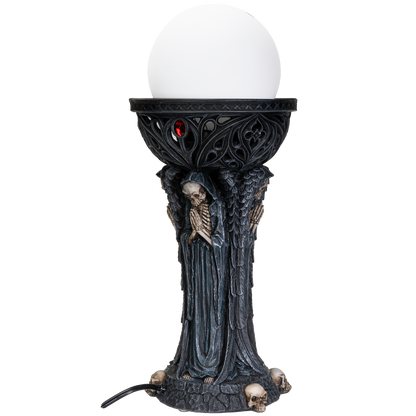 Gothic Fallen Angel of Death Demonic Satan Worshiper Round Orb Table Lamp Decorative Accent